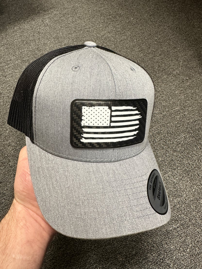Carbon Fiber American Flag Trucker Hat