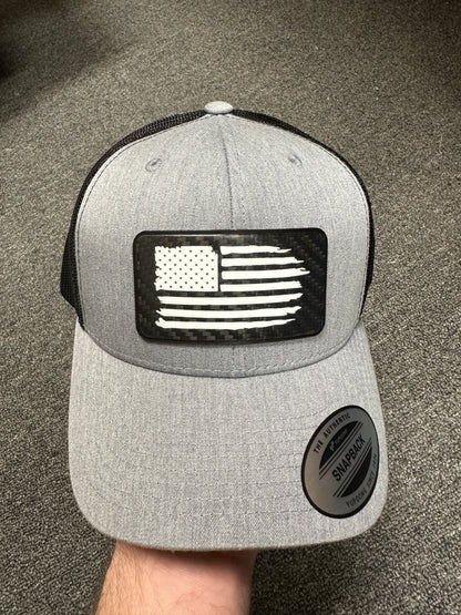 Carbon Fiber American Flag Trucker Hat