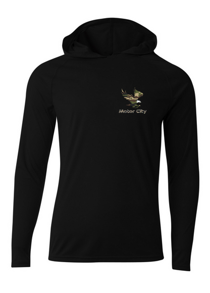 Motor City Eagle Logo Cooling Performance Long Sleeve Hoodie